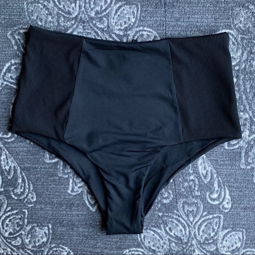 L*Space Jackie High Waist Bikini Bottom Black XS